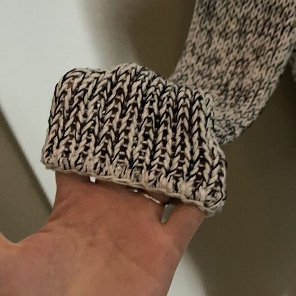 Helmut Lang- Luminous Cord Open Knit Sweater Crew Neck Silver & Black - Picture 5 of 12